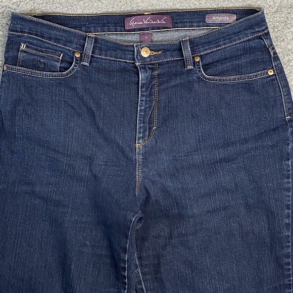 Gloria Vanderbilt Amanda Jeans Size 12 Short Straight Dark Wash Stretch Casual - Picture 3 of 14